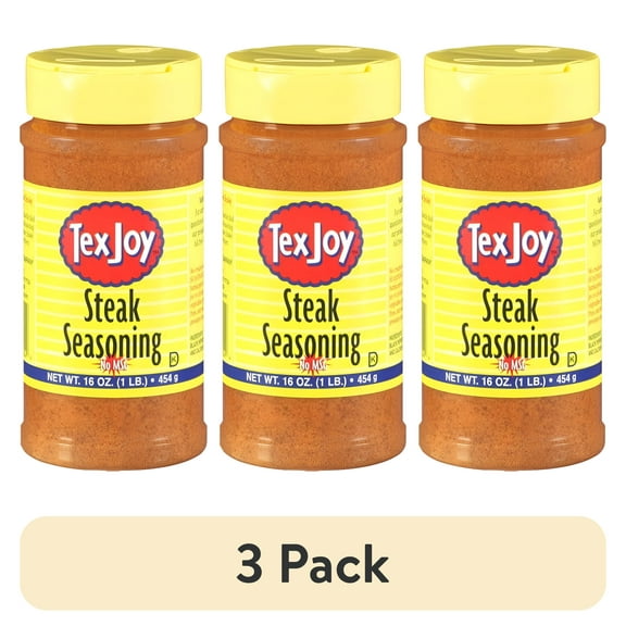 (3 pack) TexJoy No MSG Steak Seasoning, 16 oz