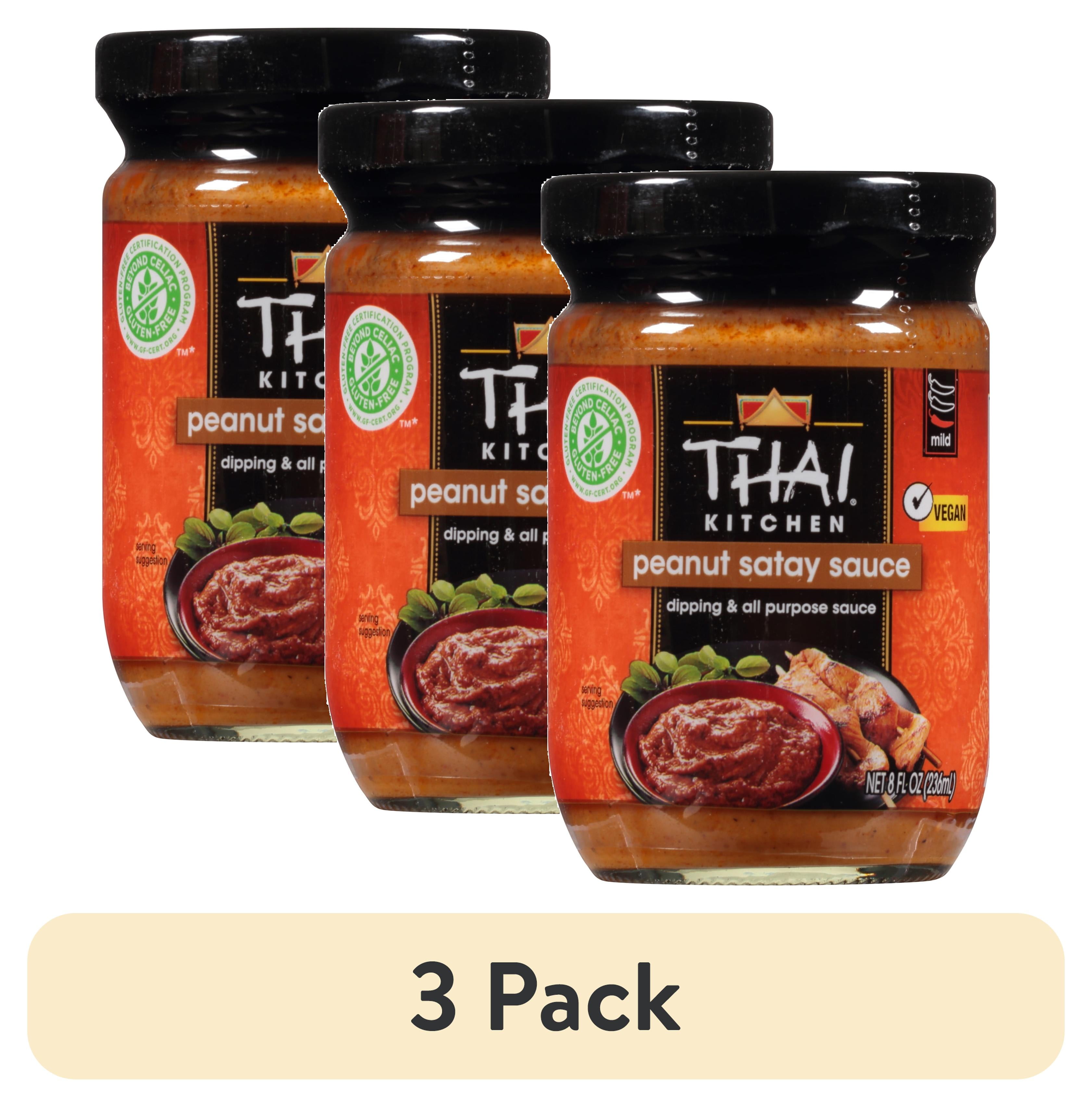 (3 pack) Thai Kitchen Gluten Free Peanut Satay Sauce, 8.0 fl oz Jar