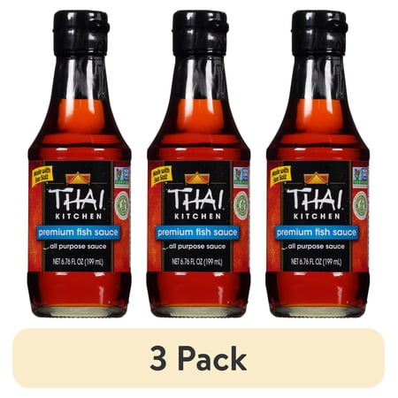 (3 pack) Thai Kitchen Gluten Free Premium Fish Sauce, 6.76 fl oz Bottle