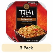 (3 pack) Thai Kitchen No Artificial Flavors Gluten Free Thai Peanut Rice Noodle Cart, 9.77 oz Cup