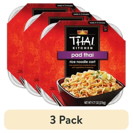 (3 pack) Thai Kitchen No Artificial Flavors Pad Thai Rice Noodle Cart, 9.77 oz Cup
