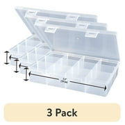 (3 pack) The Beadery - 12 Comp Small Bead Keeper Box - Clear Plastic - 2173