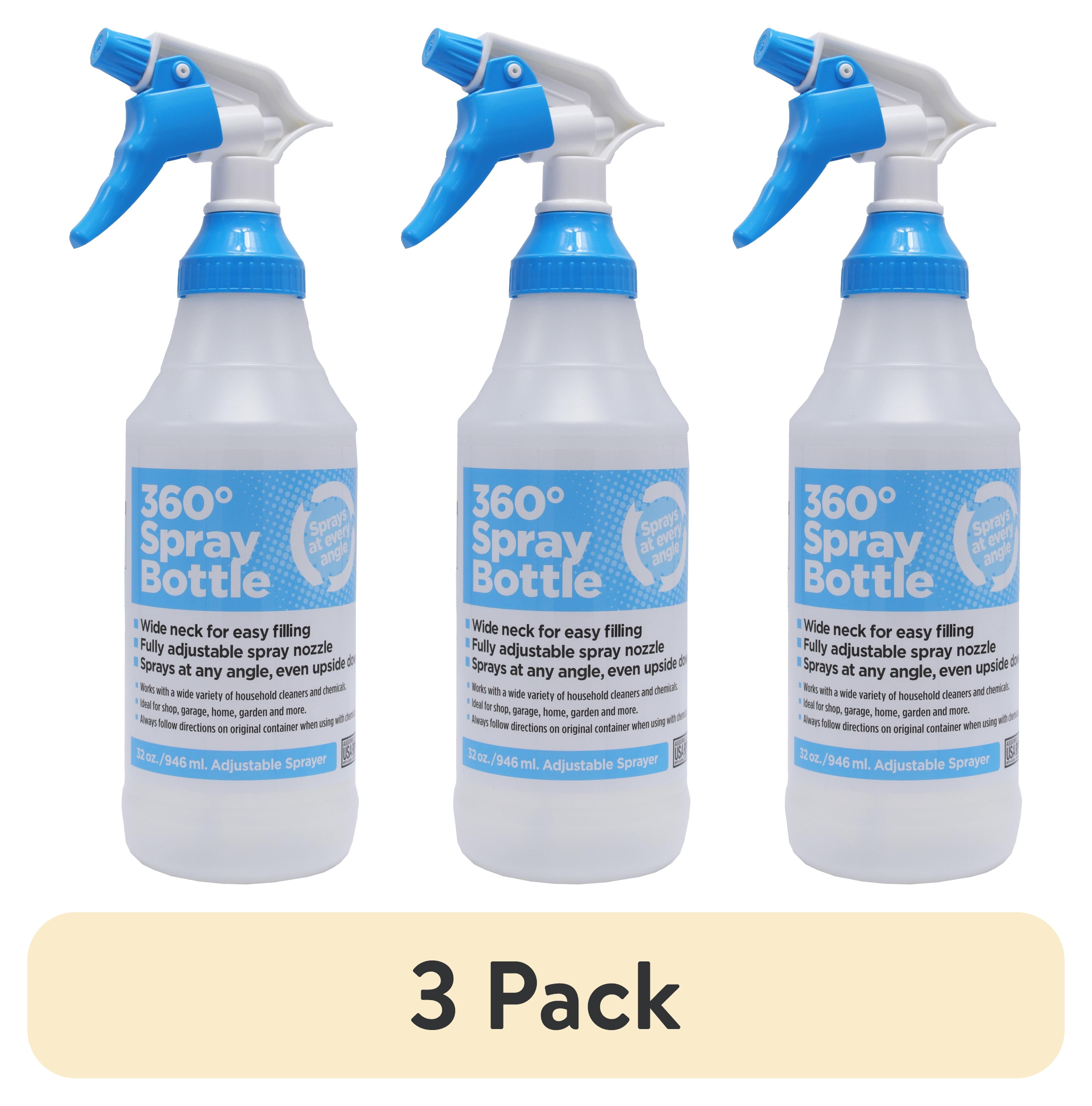 (3 pack) The Bottle Crew 32 Ounce All Angle Wide Mouth Plastic Spray Bottle