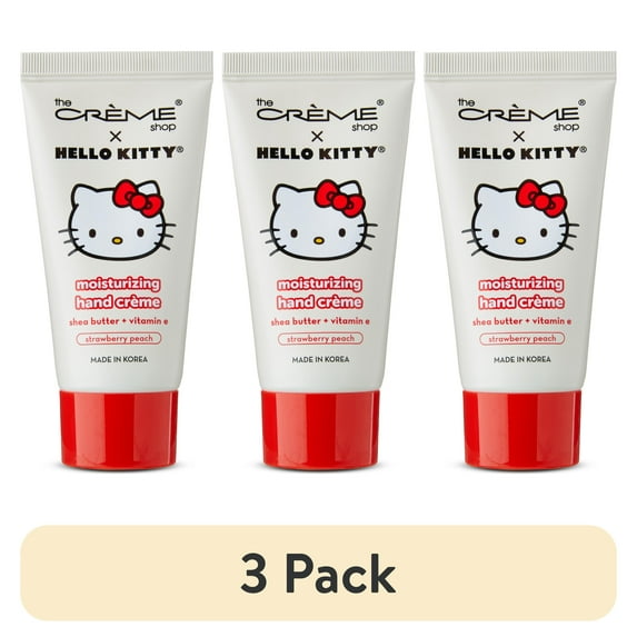 (3 pack) The Crème Shop's Limited Edition Hello Kitty Moisturizing Hand Cream, Strawberry/Peach 1.69 fl. oz