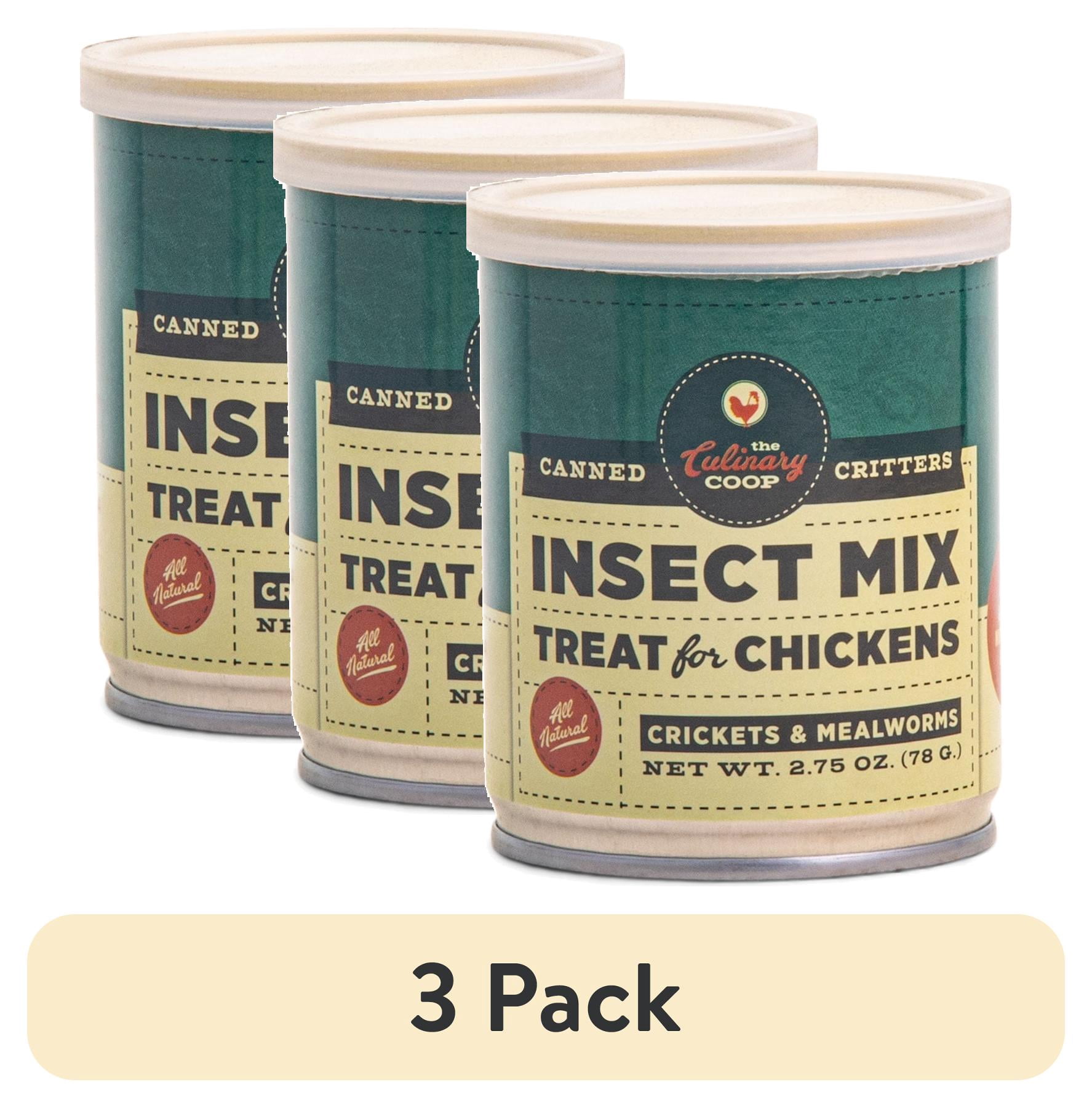(3 pack) The Culinary Coop Canned Cricket and Mealworm Chicken Treat 2.75oz