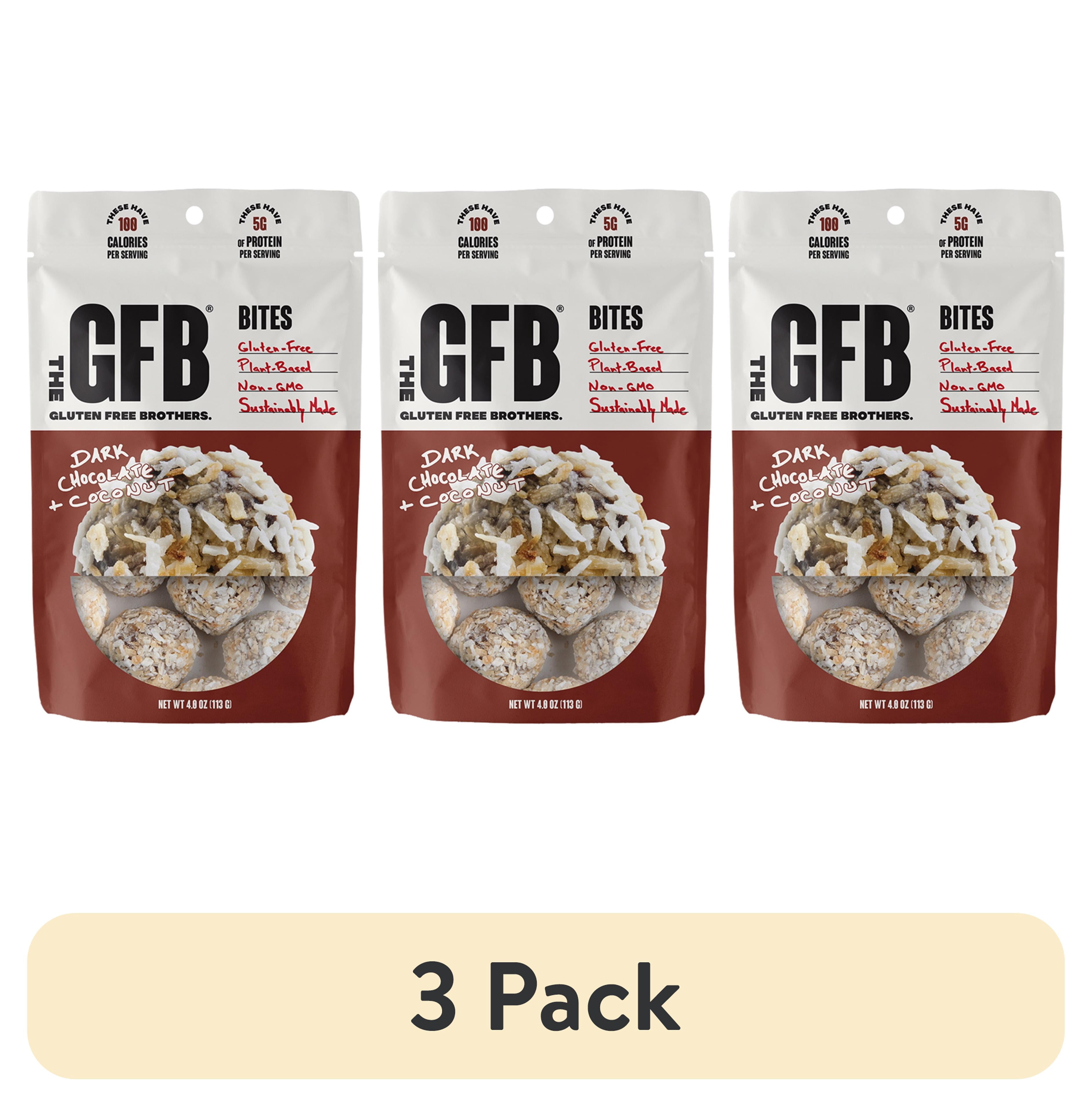 (3 pack) The Gluten Free Brothers, GFB Gluten Free Bites, Dark Chocolate Coconut, Weight Management, 4 oz