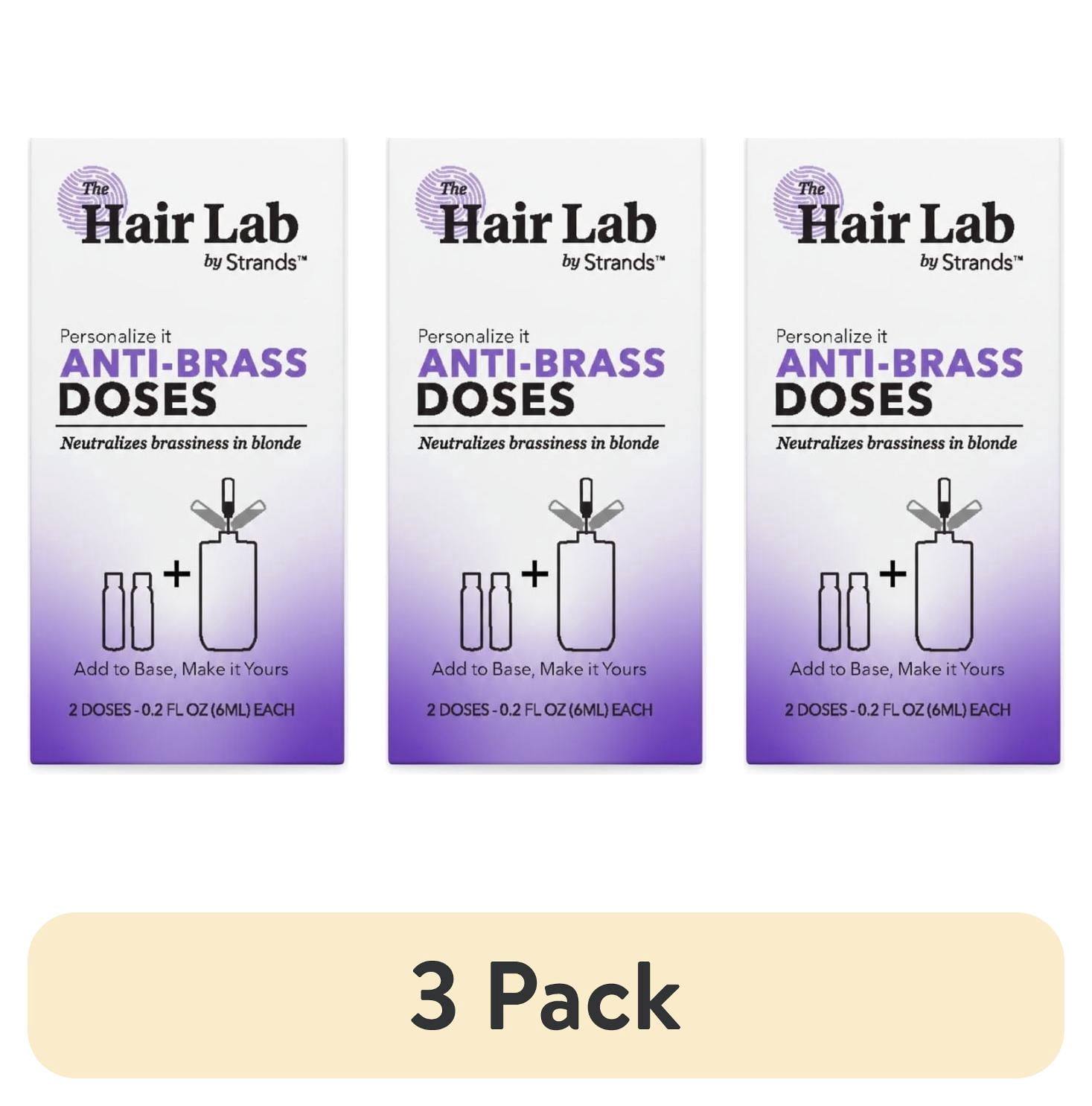 (3 pack) The Hair Lab Anti-Brass Custom Shampoo and Conditioner Dose Set with Violet Rice to Tone Hair, 2 x 0.2 fl oz