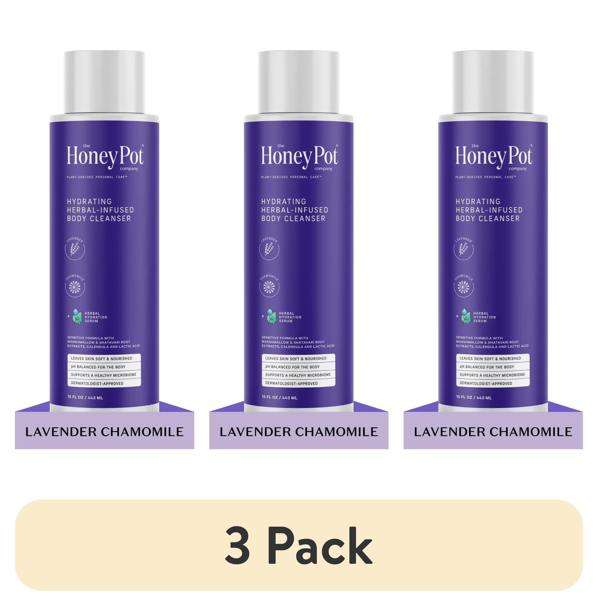 (3 pack) The Honey Pot Company, Lavender Chamomile Hydrating Body Cleanser, 15 fl. oz