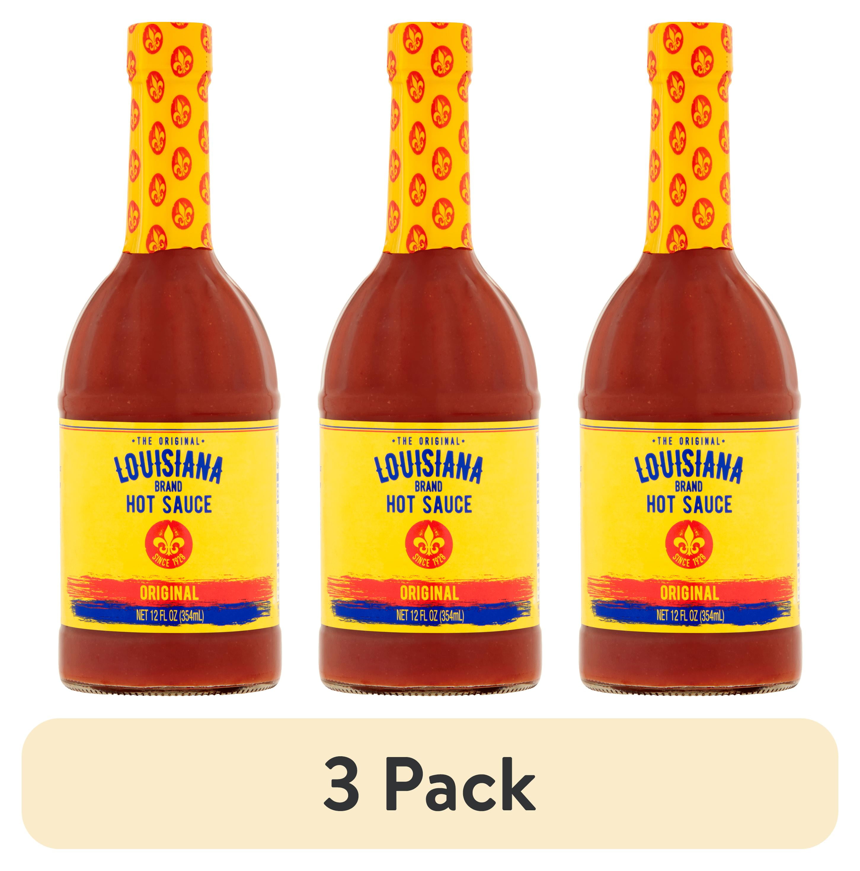 (3 pack) The Original Louisiana Brand Hot Sauce, Original, 12 fl oz Bottle