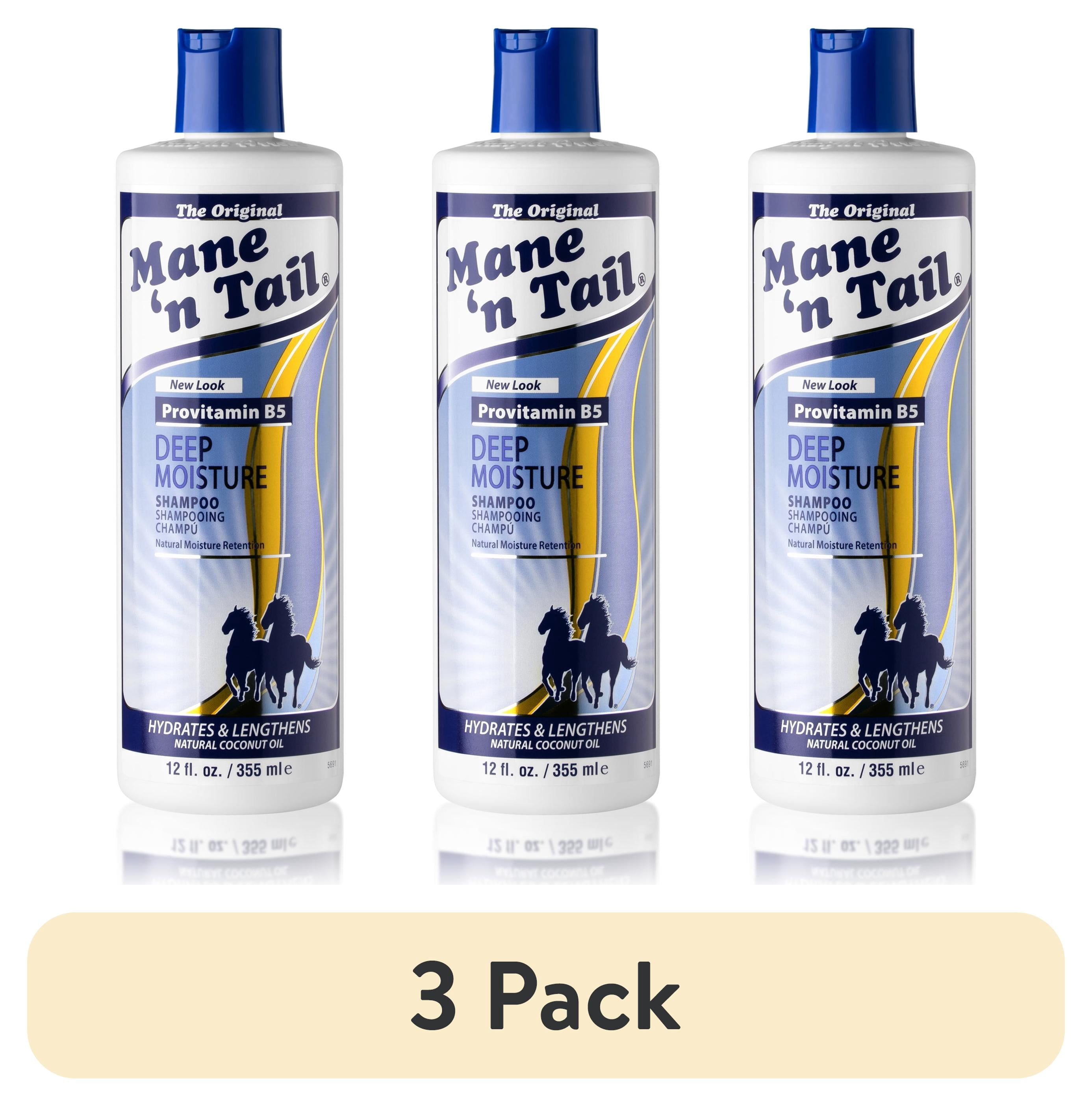 (3 pack) Mane 'n Tail Deep Moisturizing Shampoo 12 oz – Replenishes Dry, Damaged Hair with Pro-Vitamin B5, Vitamin E & Hydrating Botanicals for a Shiny, Healthy Look