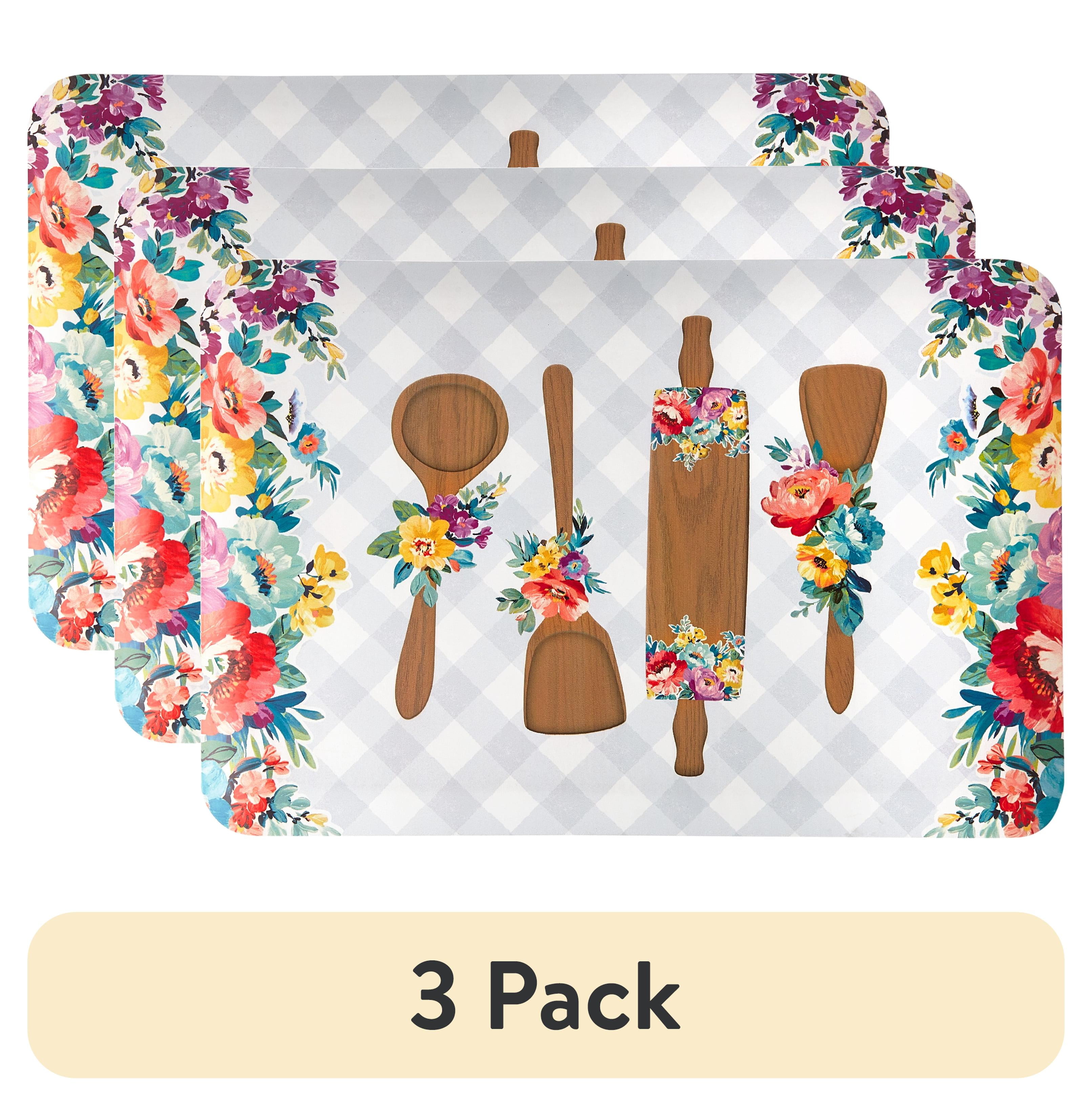 (3 pack) The Pioneer Woman Sweet Romance Kitchen Comfort Rug, Multicolor, 20"W x 30"L