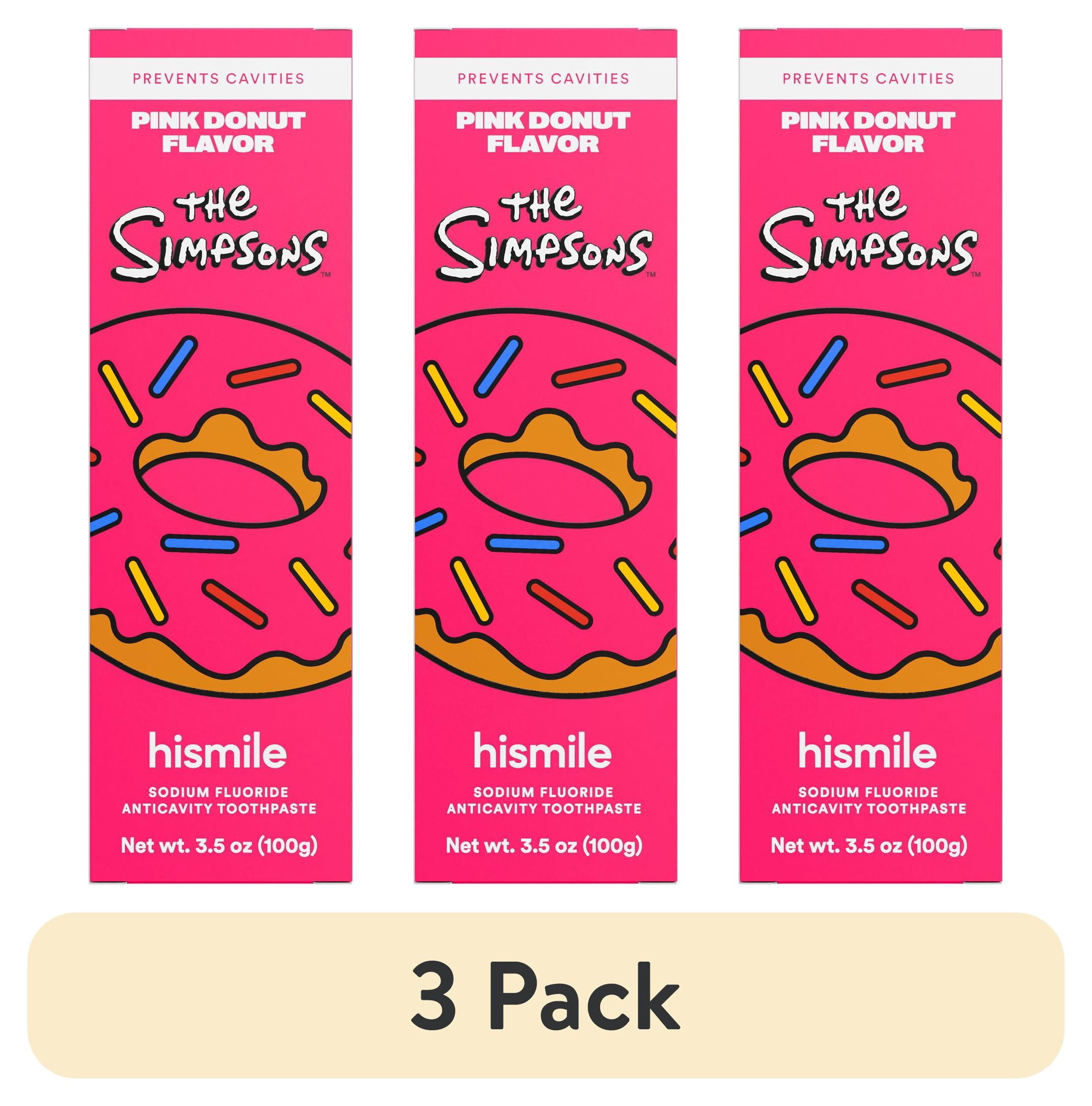 (3 pack) The Simpsons Pink Donut Anticavity Toothpaste