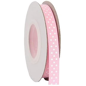 3 pack Threadart Grosgrain Dots Ribbon 3/8" - 10 Yards - Pink - Available in 19 colors and 4 Widths - For Bows, Decorations, Hair Clips, and More