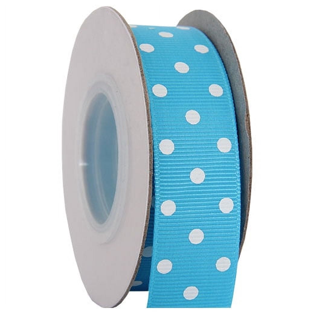 3 pack Threadart Grosgrain Dots Ribbon 7/8" - 10 Yards - Aqua - Available in 19 colors and 4 Widths - For Bows, Decorations, Hair Clips, and More