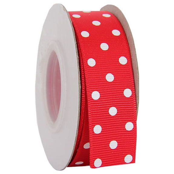 3 pack Threadart Grosgrain Dots Ribbon 7/8" - 10 Yards - Red - Available in 19 colors and 4 Widths - For Bows, Decorations, Hair Clips, and More