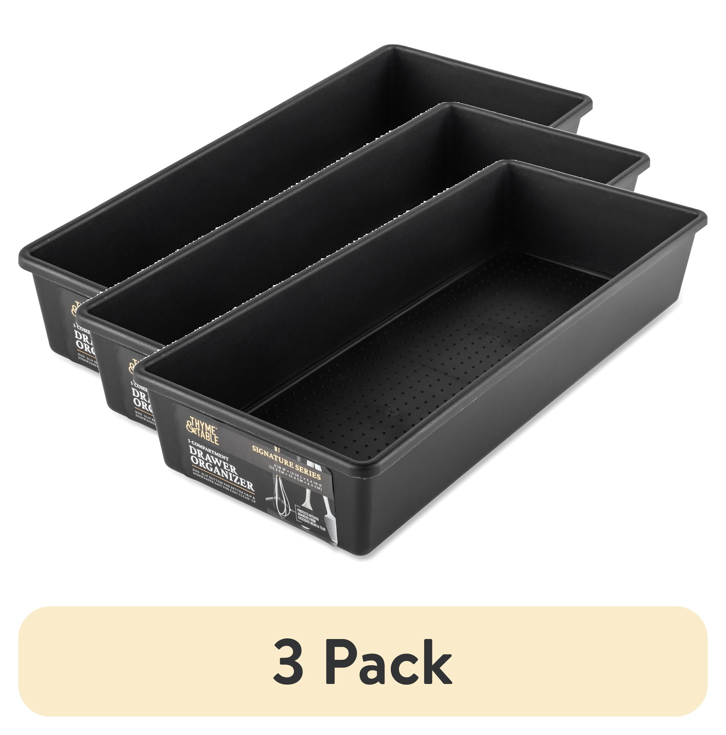 (3 pack) Thyme & Table 1 Compartment Utensil Organizer, Stainless Steel Kitchen Utensil Organizer for Countertop Storage