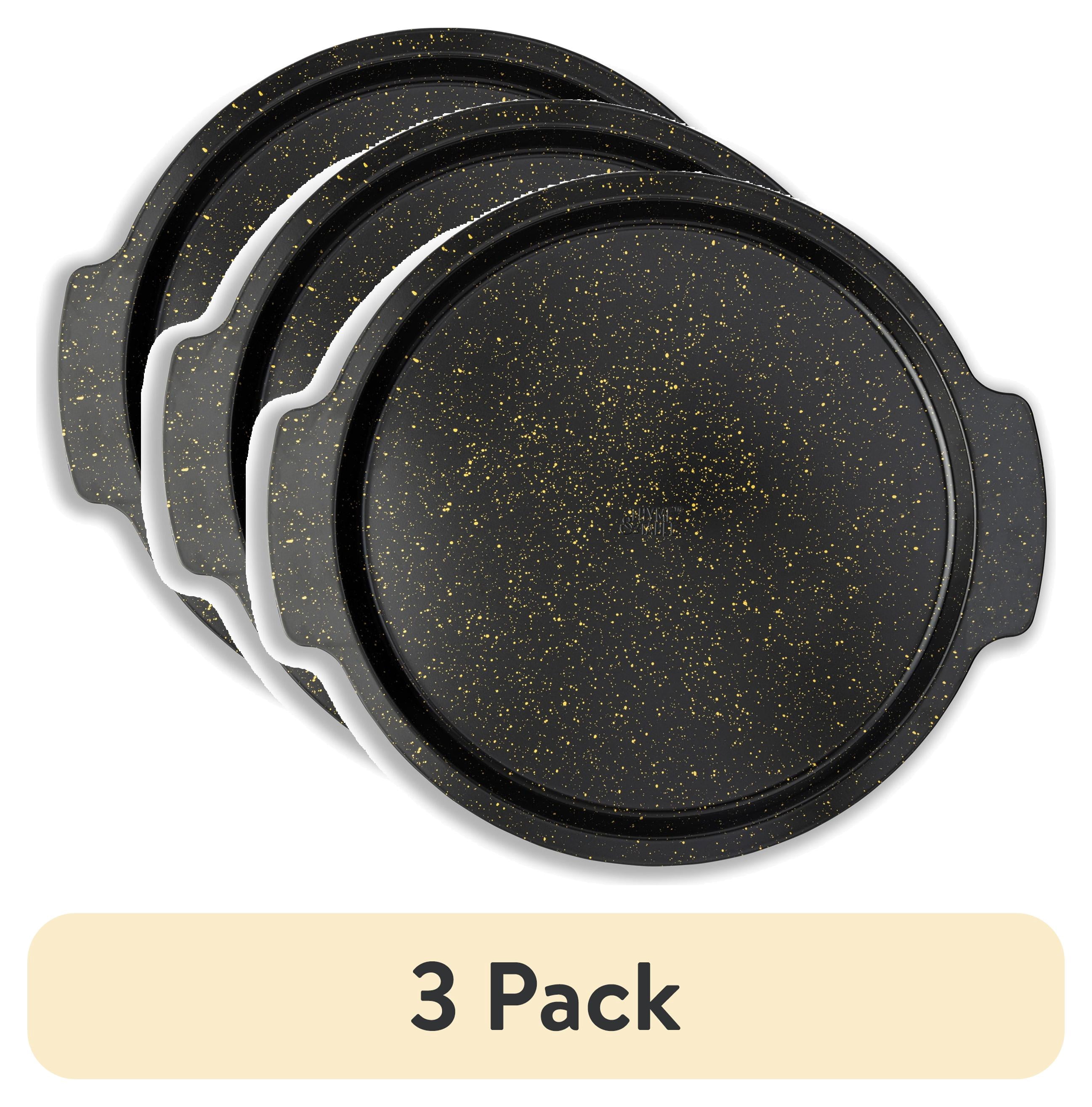 (3 pack) Thyme & Table Non-Stick 14-Inch Pizza Pan, Black