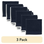 (3 pack) Thyme & Table Bar Mop Dish Cloth Towels, Navy, 4 Pack Set