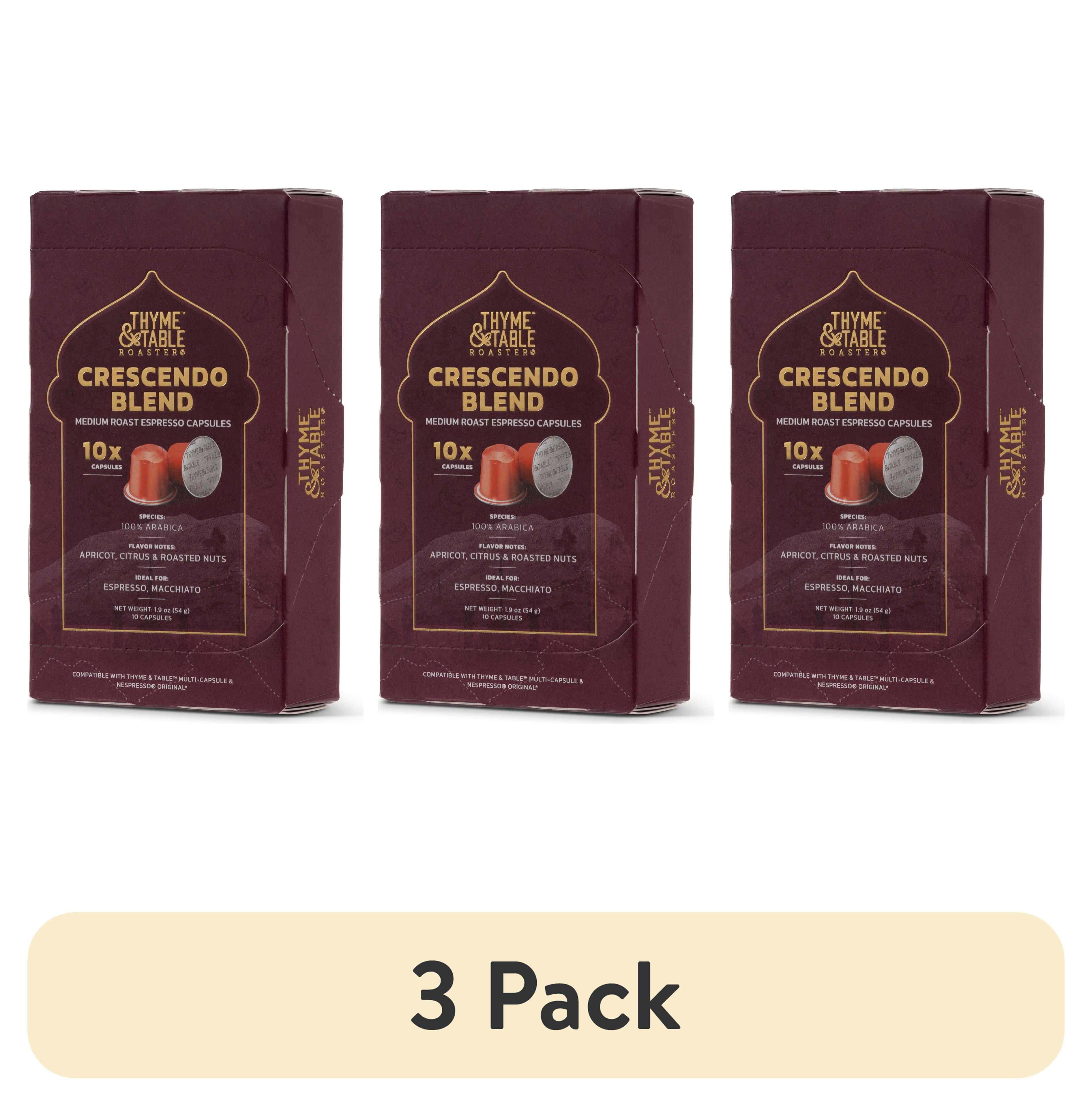 (3 pack) Thyme & Table Espresso Capsules, Medium Roast, Crescendo Blend