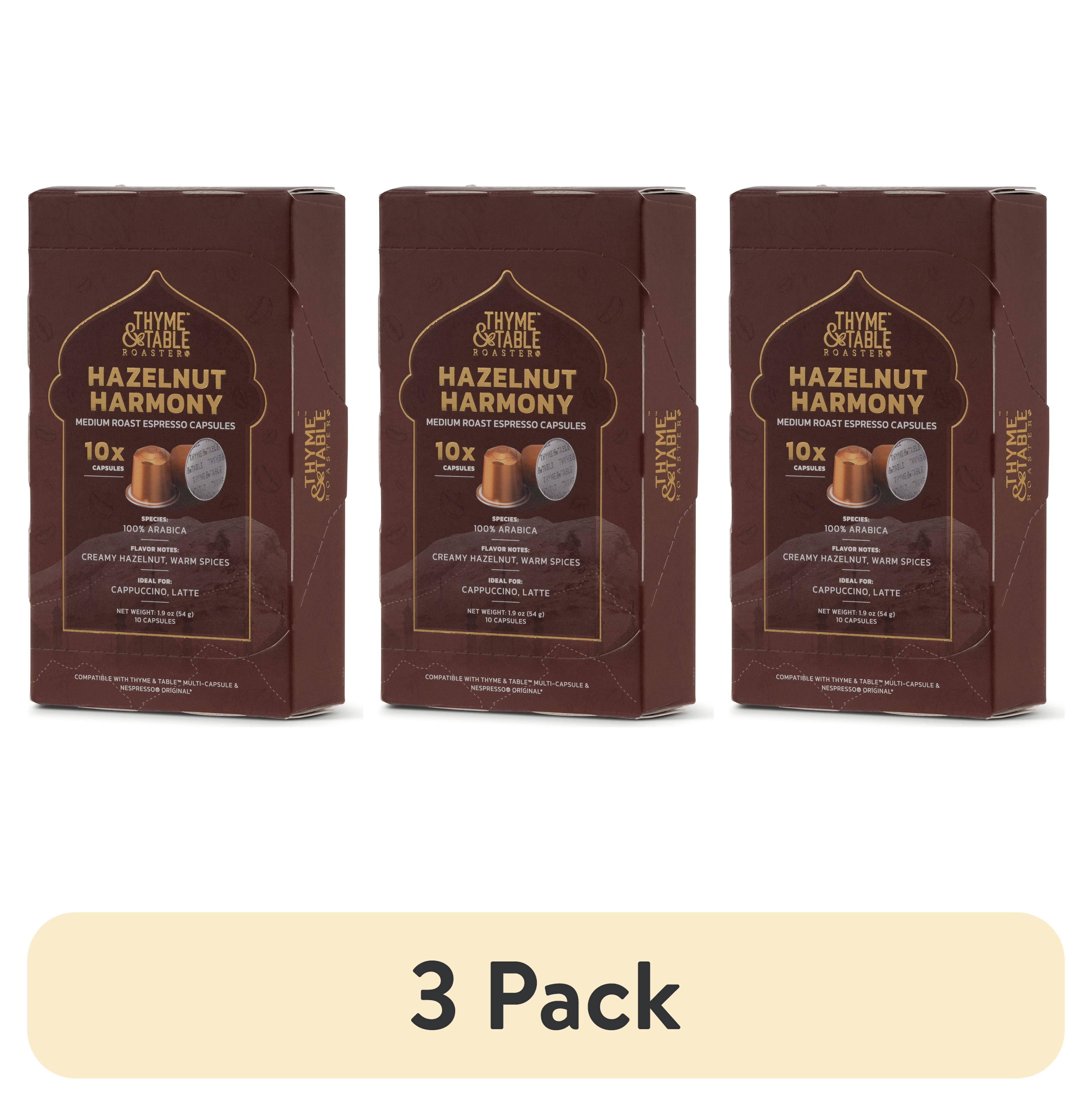 (3 pack) Thyme & Table Espresso Capsules, Medium Roast, Hazelnut Harmony