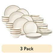 3 pack Thyme & Table Everest 12-Piece Ceramic Dinnerware Set Off-White