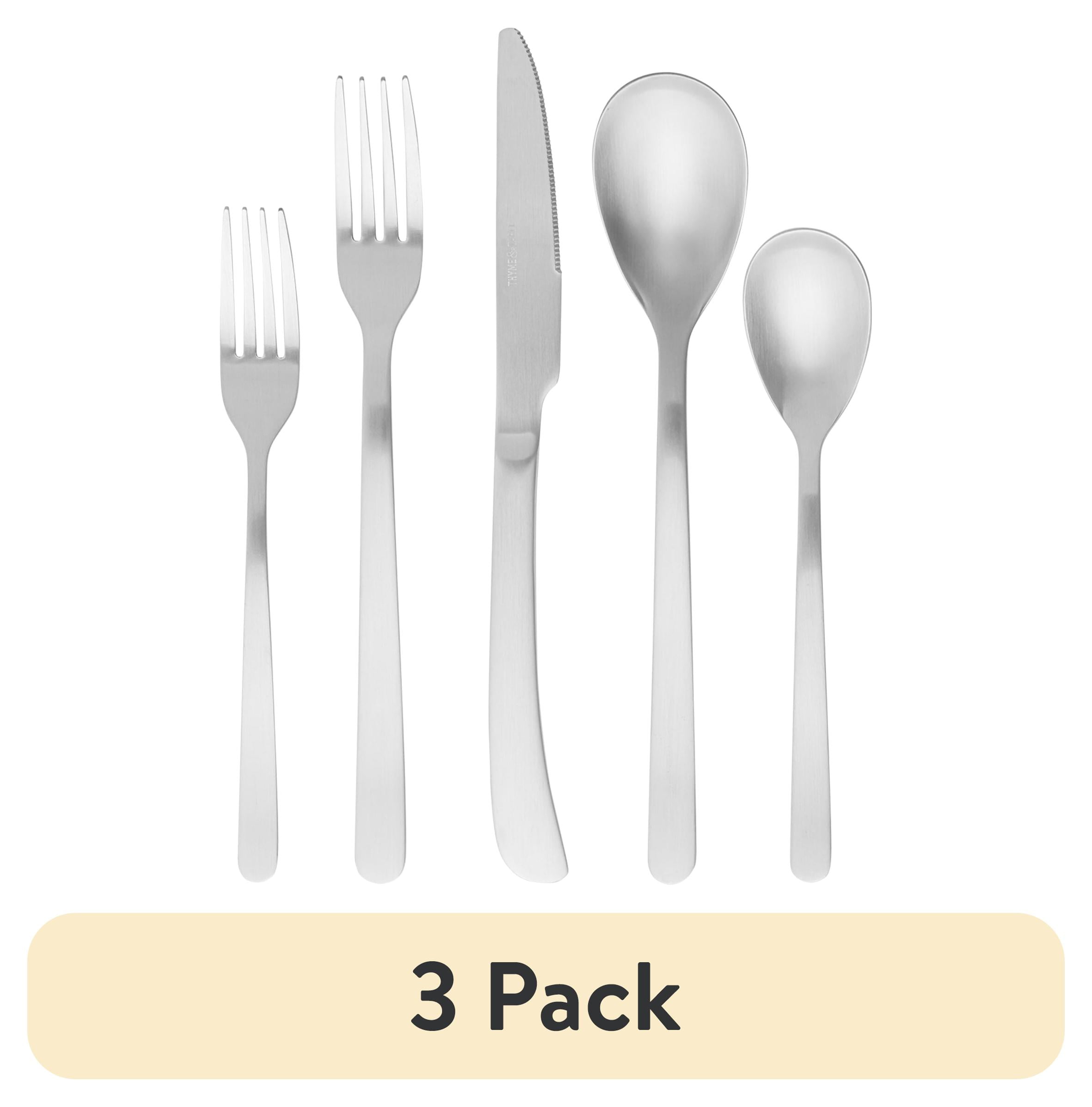 (3 pack) Thyme & Table Royal 40-Piece Mirror Finish Stainless Steel Flatware Set (Service for 8)