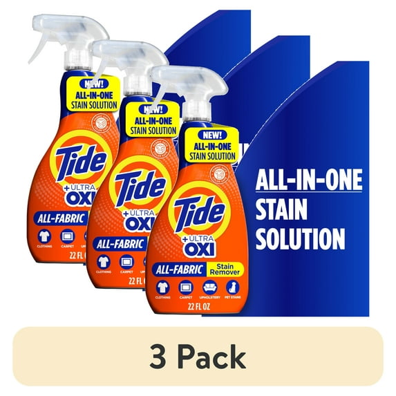 (3 pack) Tide +Ultra Oxi All-Fabric Laundry Stain Remover Spray, 22 fl oz