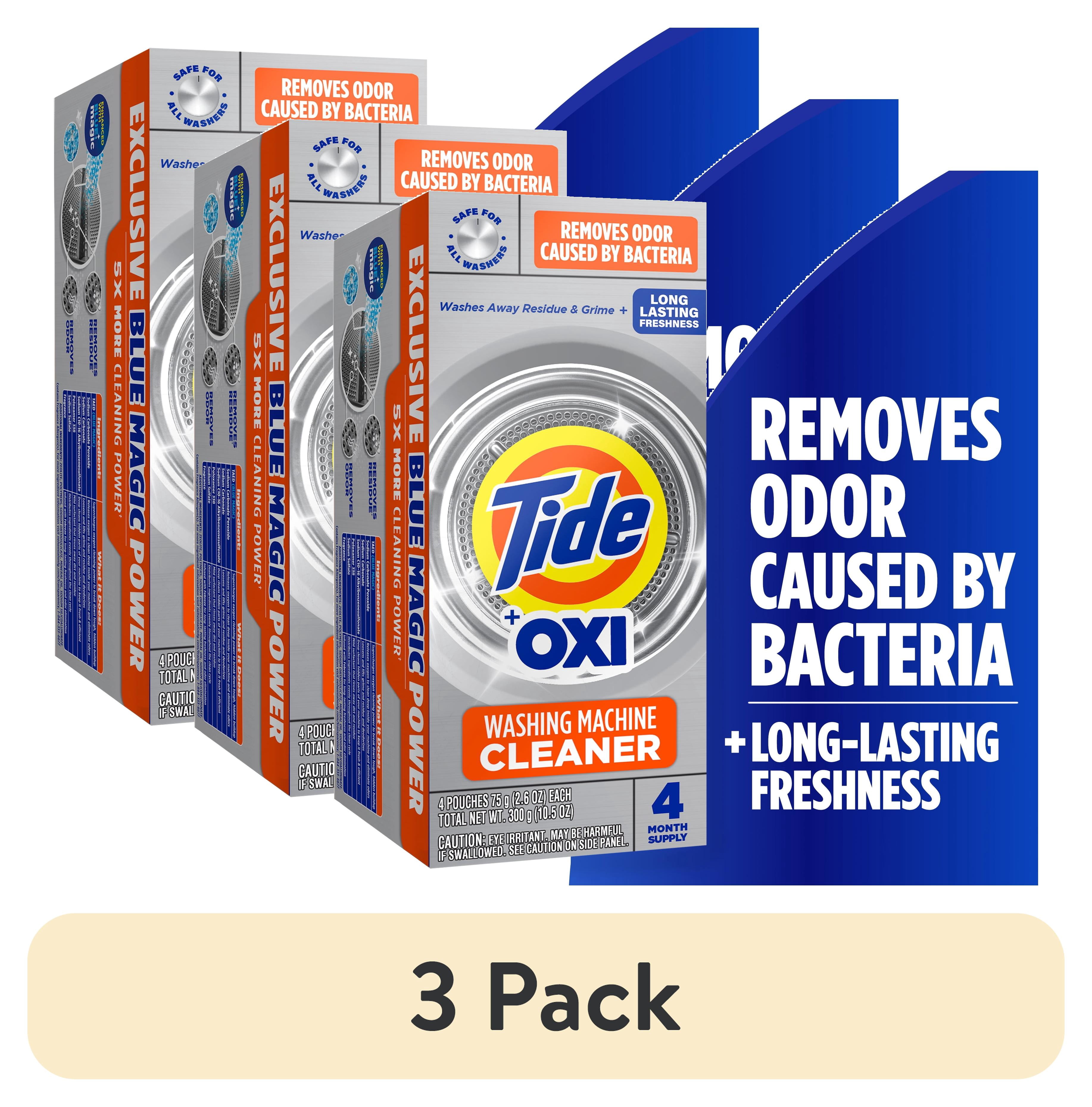 (3 pack) Tide Washing Machine Cleaner with Oxi Powder, Odor Eliminator and Washer Residue Remover, 4 Count