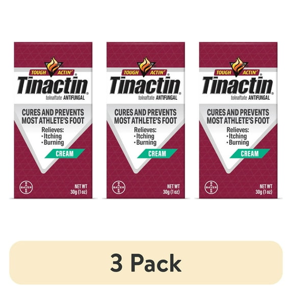 (3 pack) Tinactin Tolnaftate Athlete's Foot Treatment Antifungal Cream, 30G Tube