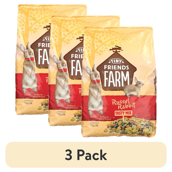 (3 pack) Tiny Friends Farm Russel Rabbit, Food 5.5lb