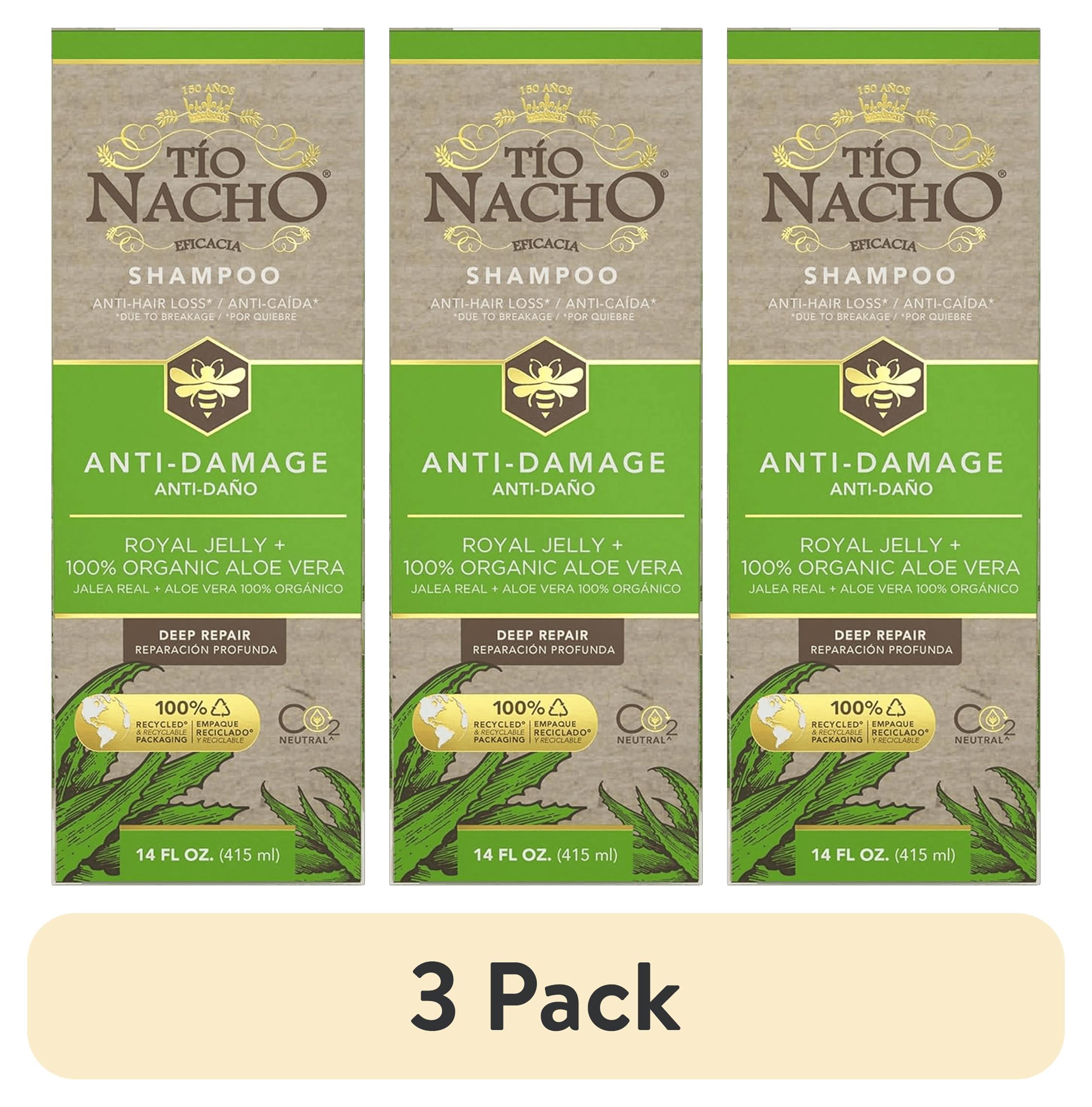 (3 pack) Tio Nacho Aloe Vera Deep Repair Shampoo with Royal Jelly, Anti-Hair Loss, Adults All Hair Types, 14 oz