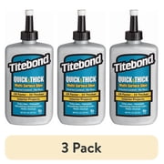 3 pack Titebond Quick & Thick Multi-Surface Glue 8 Oz.   PVA Adhesive for Wood, Ceramic, Pottery, Stone, Glass, Fabric & Crafts, Strong Tack, Dries Clear, Paintable   2403
