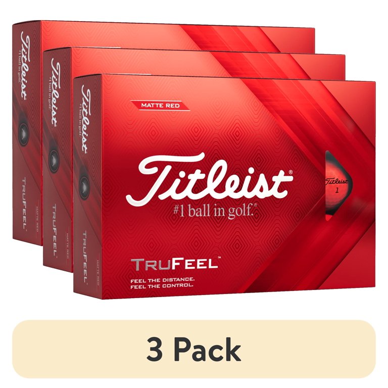 Free Shipping! Titleist TruFeel Golf Balls 3 Pack, 12 Count, Red