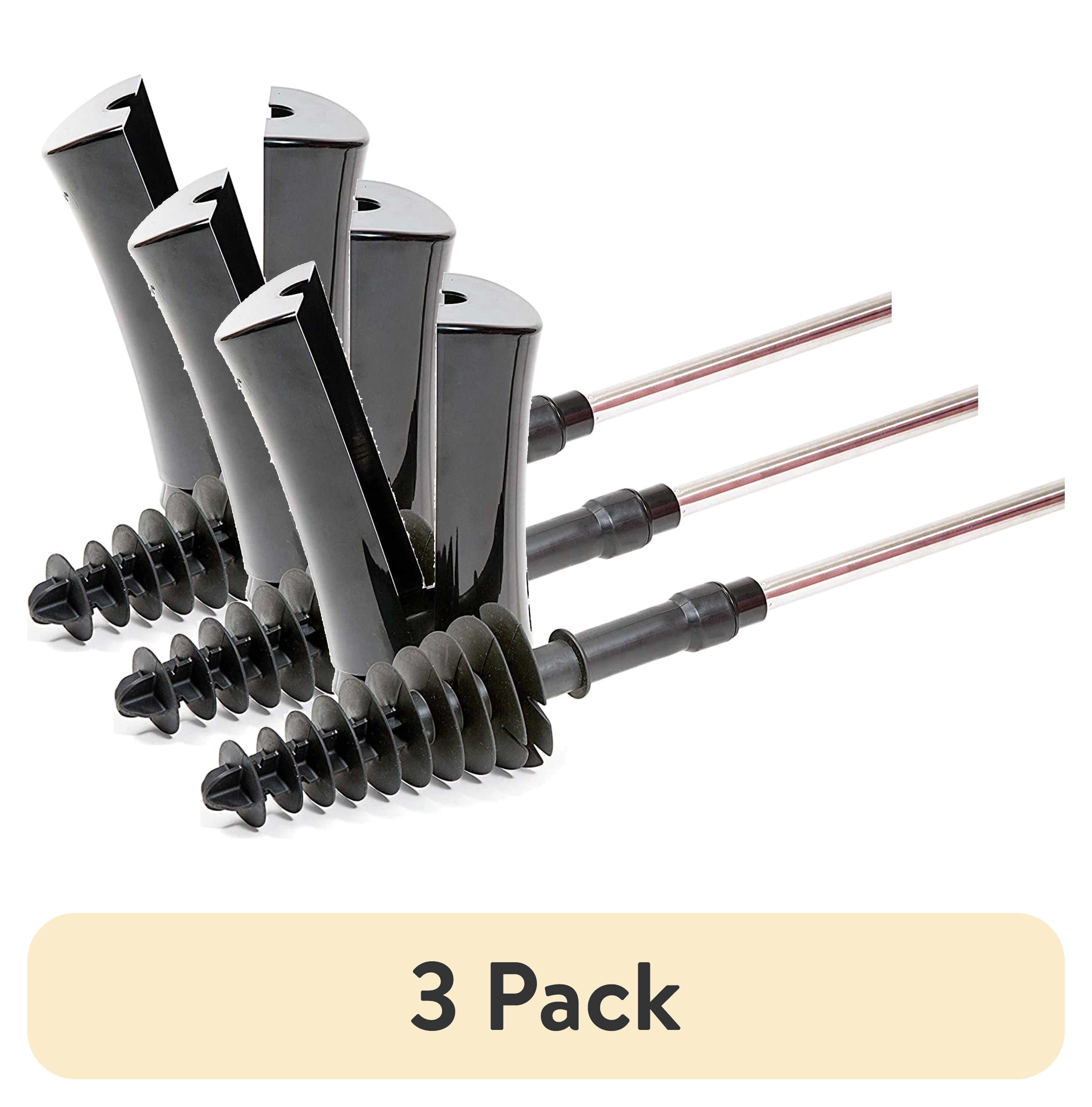 (3 pack) ToiletShroom Plunger with Stainless Steel Handle and Caddy Holder, 2 Piece