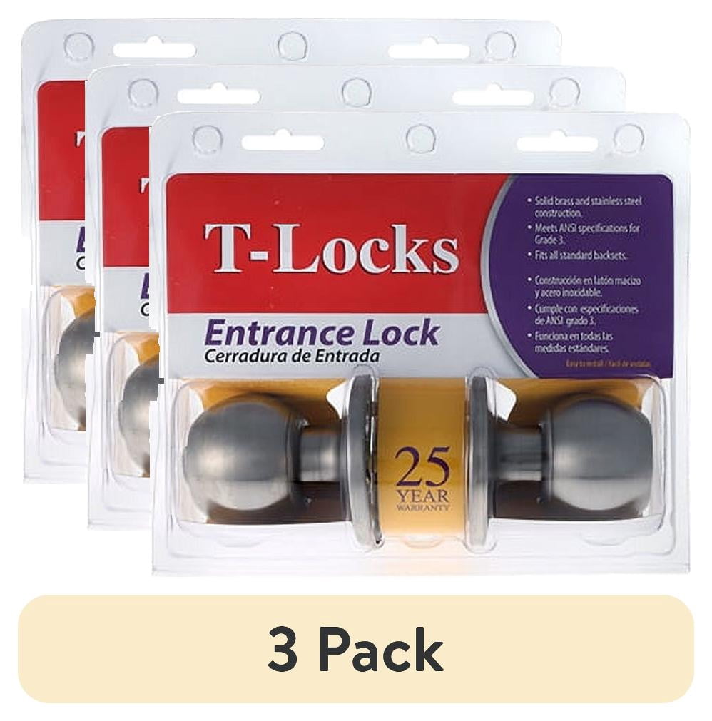 (3 pack) Toledo T-locks Privacy Doorknob Stainless Steel Set - Walmart.com