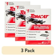 (3 pack) Tomcat Glue Traps Mouse Size with Eugenol for Enhanced Stickiness, 4 Pack