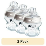 (3 pack) Tommee Tippee Natural Start Baby Bottle, 0 Months Plus, Pack of 1, 5oz Baby Bottle, Slow Flow Breast-Like Nipple for Natural Latch, Anti-Colic Valve