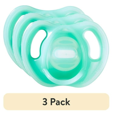 (3 pack) Tommee Tippee Ultra-light Pacifiers, 0-6 months, 2 pack of one piece silicone, BPA free pacifiers