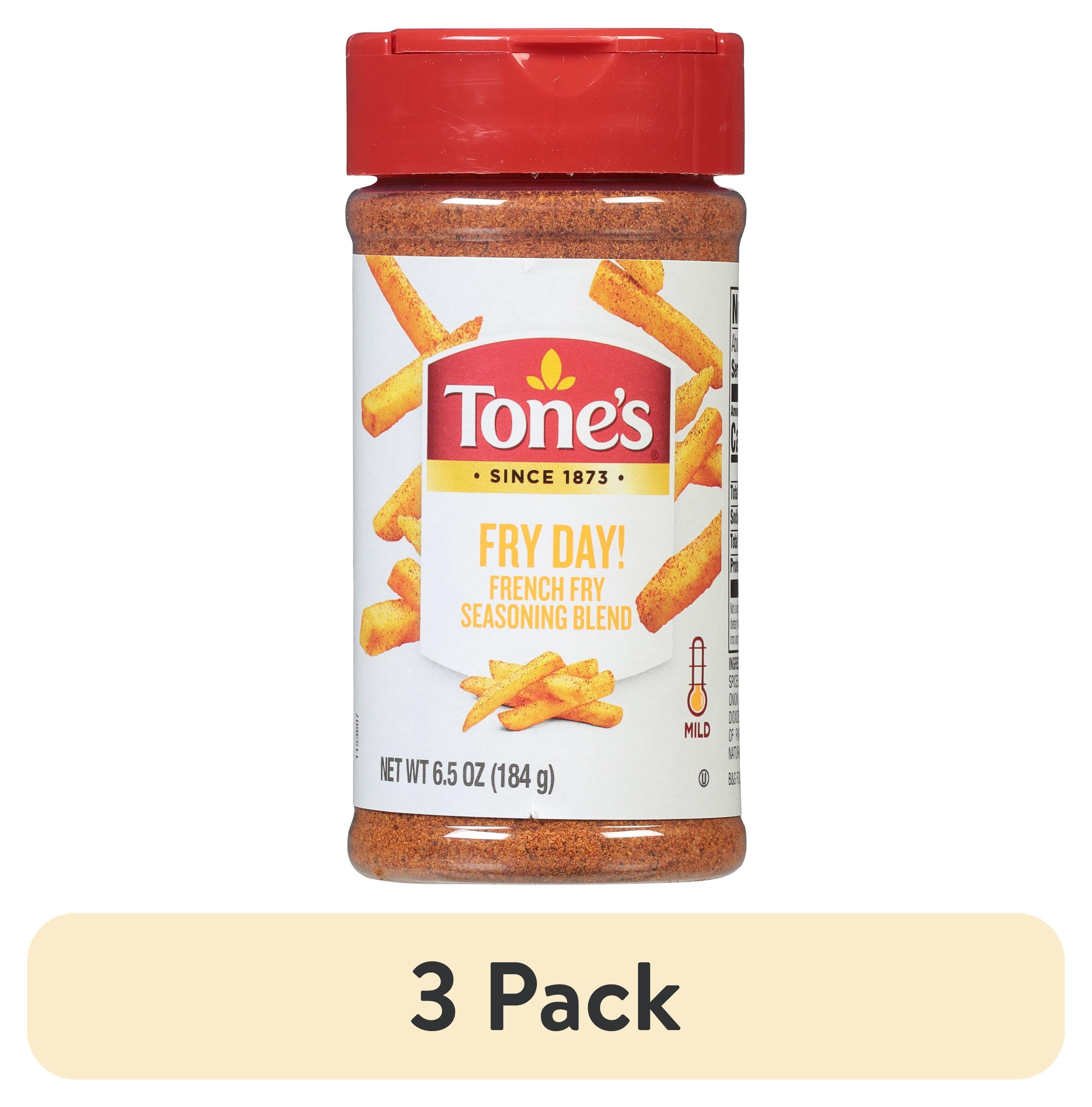 (3 pack) Tone's Fry Day French Fry Seasoning Blend, Kosher, 6.5 oz