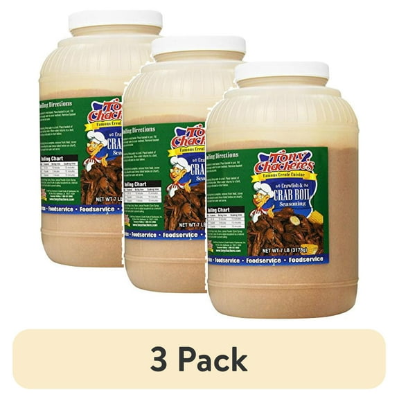 (3 pack) Tony Chachere Seafood Seasonings, Crawfish and Crab Boil, 7 Pound