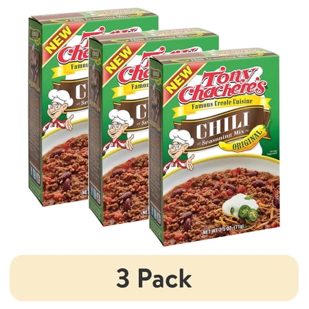 (3 pack) Tony Chachere's, Chili Mix, Original, Cajun, 2.5 oz