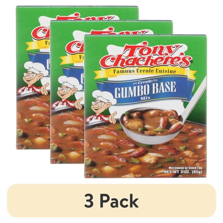 (3 pack) Tony Chachere’s, Gumbo, Base Mix, Cajun, 3 oz