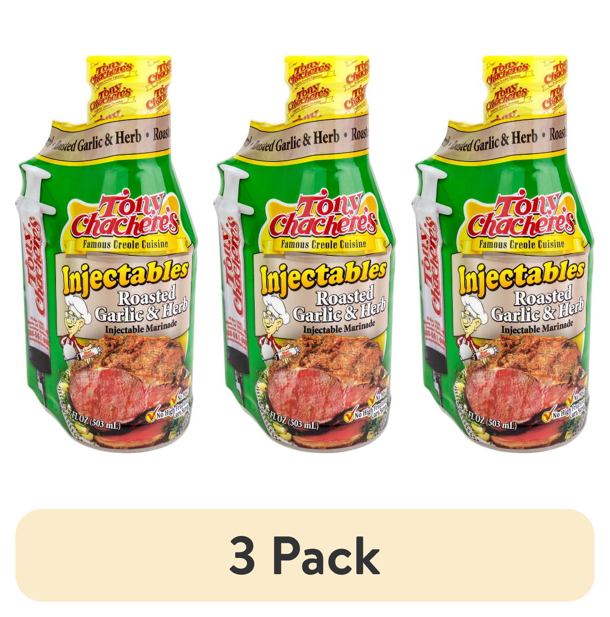 (3 pack) Tony Chachere's Injectable Roasted Garlic & Herb Marinade, 17 ...