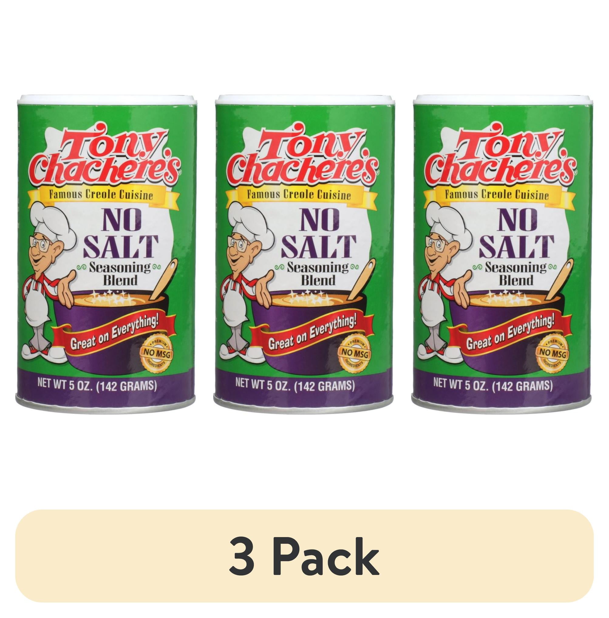 (3 pack) Tony Chachere’s, Seasoning, Cajun, No Salt, 5 oz - Walmart.com