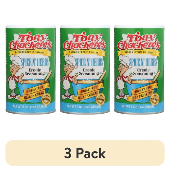 (3 pack) Tony Chacheres, Seasoning, Cajun, Spice N Herbs, 5 oz