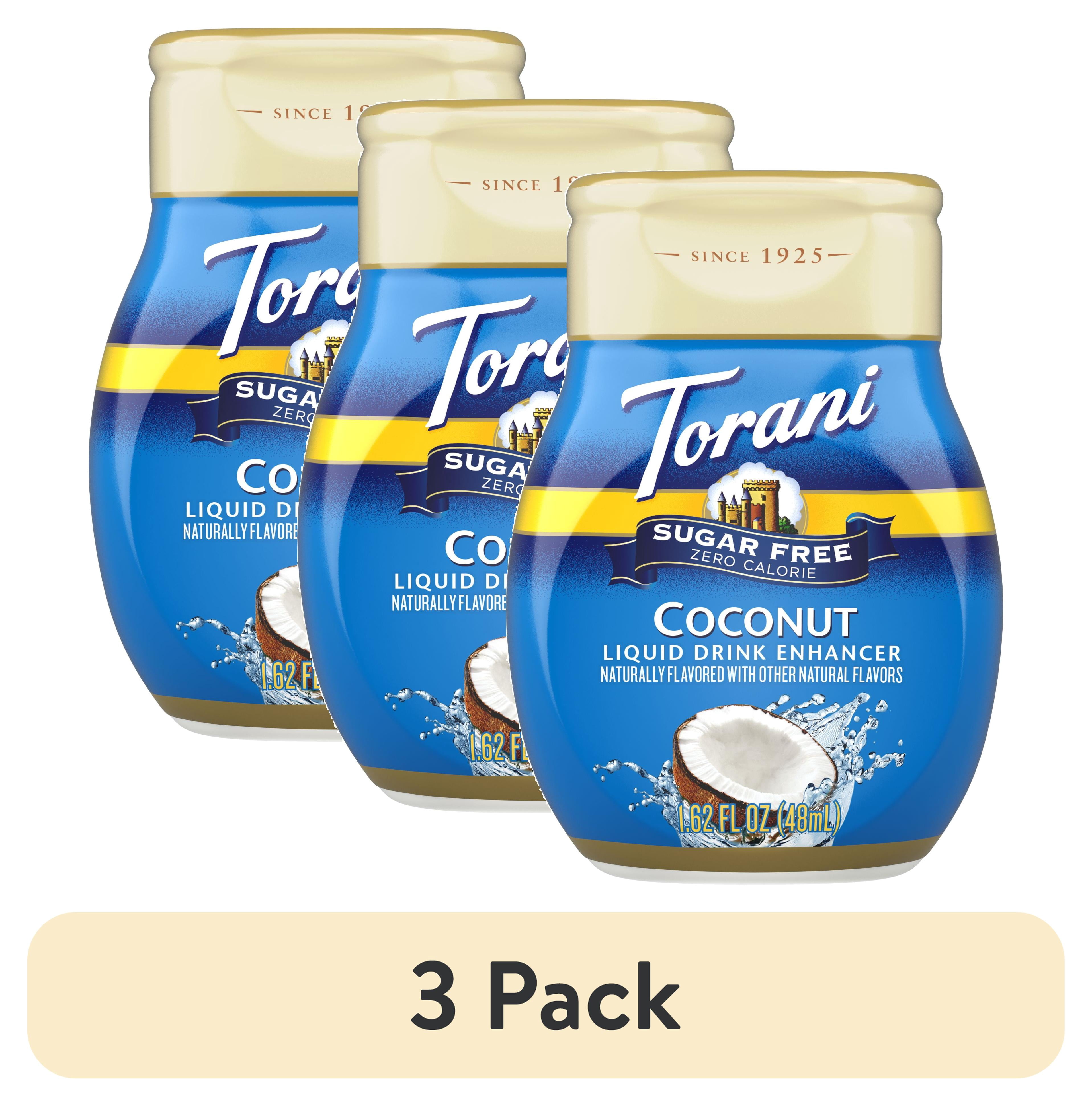 (3 pack) Torani Sugar Free Coconut Liquid Drink Enhancer, 1.62 fl oz