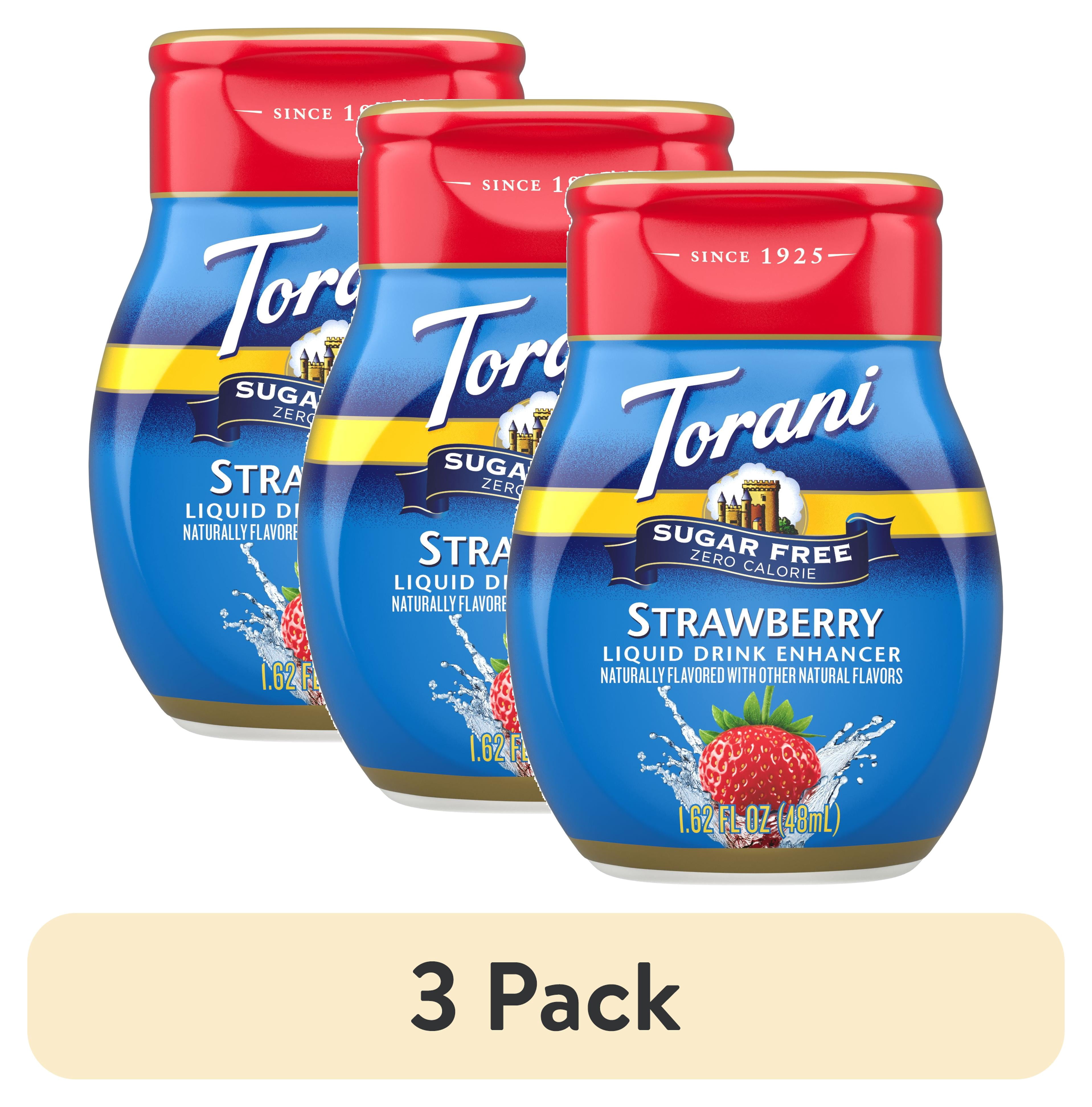 (3 pack) Torani Sugar Free Strawberry Liquid Drink Enhancer, 1.62 fl oz
