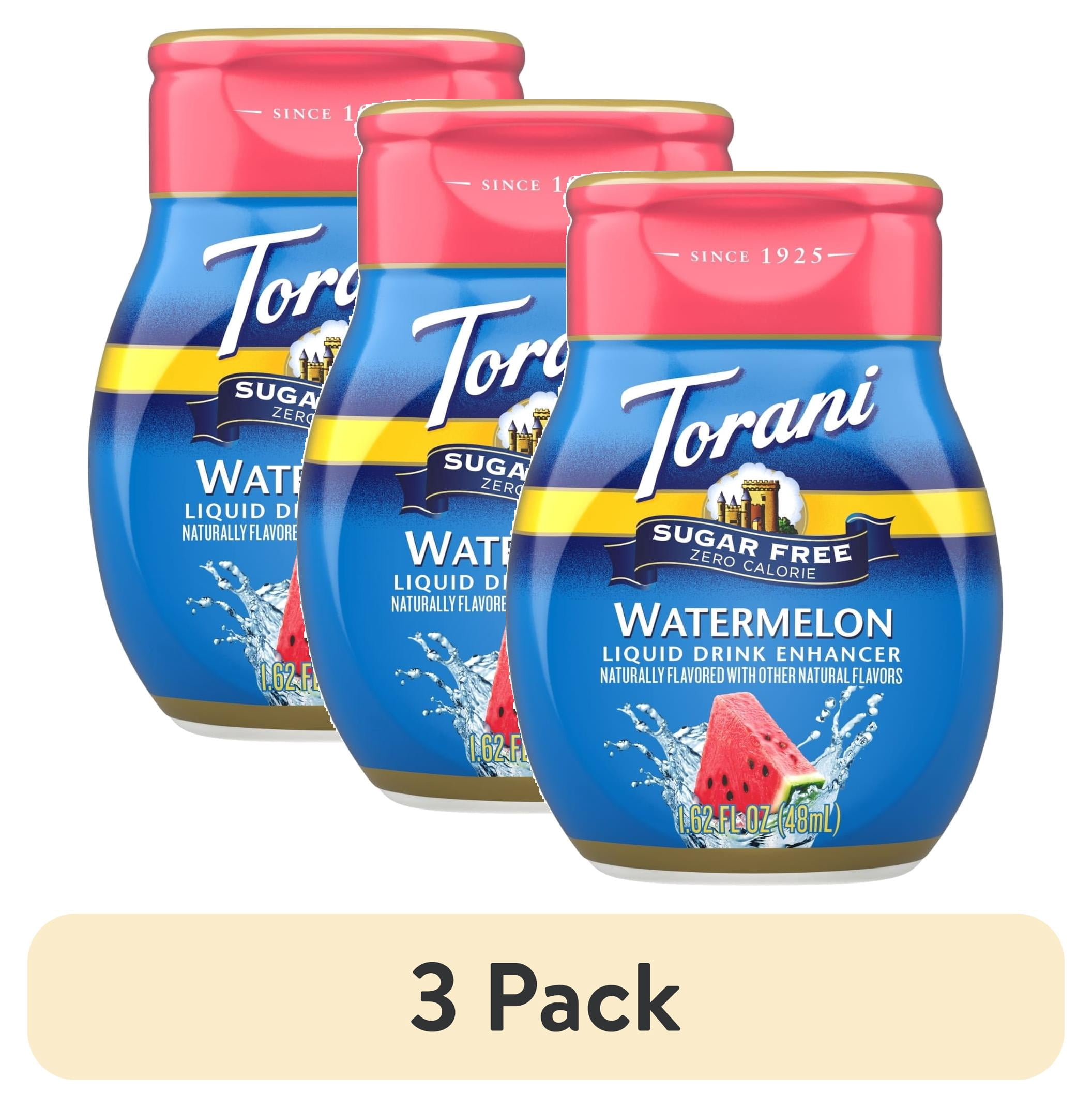 (3 pack) Torani Sugar Free Watermelon Liquid Drink Enhancer, 1.62 fl oz