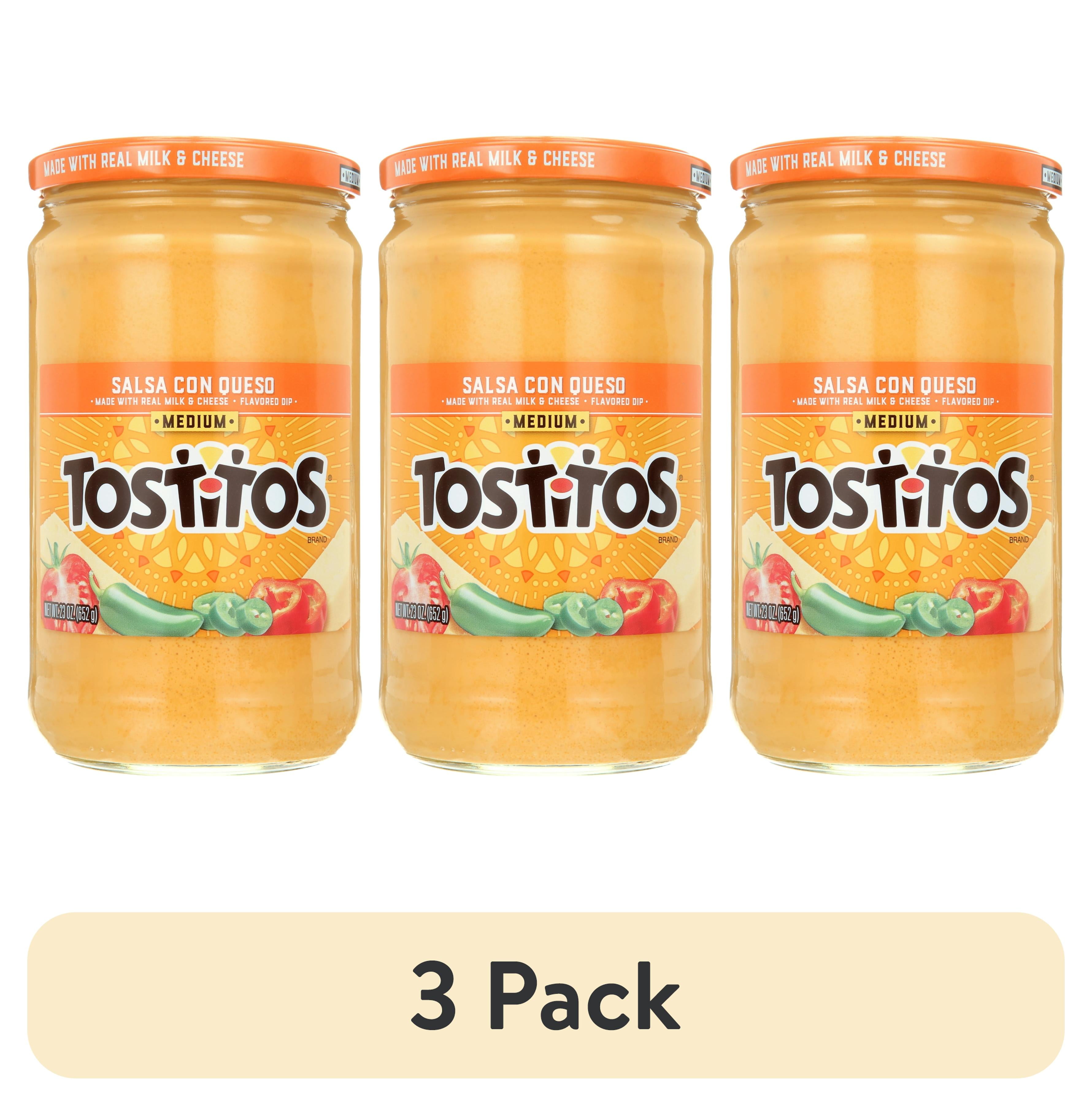 (3 pack) Tostitos Brand Dips & Salsas Medium Salsa Con Queso, 23 Ounce Jar