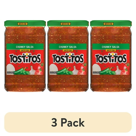 (3 pack) Tostitos Chunky Medium Salsa, 24 oz Jar